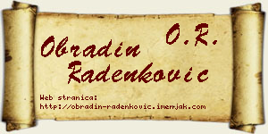 Obradin Radenković vizit kartica